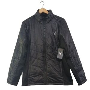 Spyder sz M Black Lightweight Zip Front Quilted Jacket